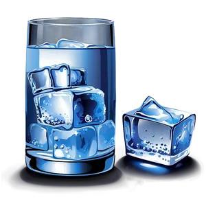 Glass Of Water With Ice Cubes Png 05252024 PNG image