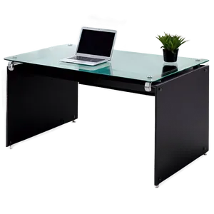 Glass Office Desk PNG 06122024