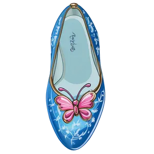 Glass Slipper With Butterfly Motif PNG Qlw
