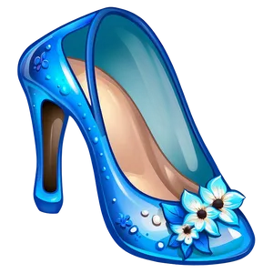 Glass Slipper With Floral Embellishment PNG 06132024