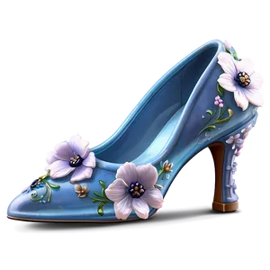 Glass Slipper With Floral Embellishment PNG Kbj59 PNG