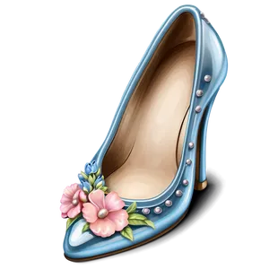 Glass Slipper With Floral Embellishment PNG Qbg77 PNG