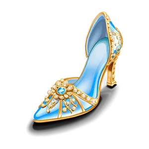 Glass Slipper With Golden Trim PNG Sak57 PNG