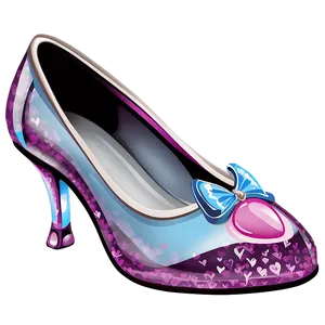 Glass Slipper With Heart Decoration PNG 06132024 PNG