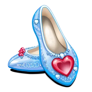 Glass Slipper With Heart Decoration PNG 55 PNG