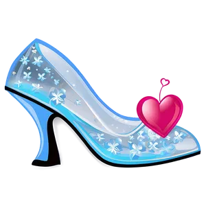 Glass Slipper With Heart Decoration PNG Mqy95 PNG