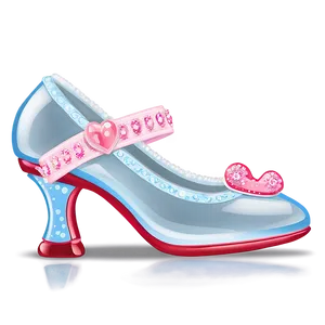 Glass Slipper With Heart Decoration PNG Xfa41 PNG