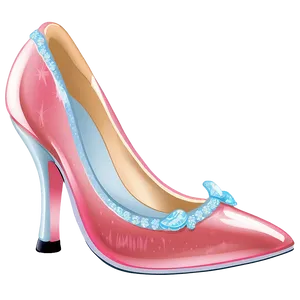 Glass Slipper With Ribbon Detail PNG 06132024