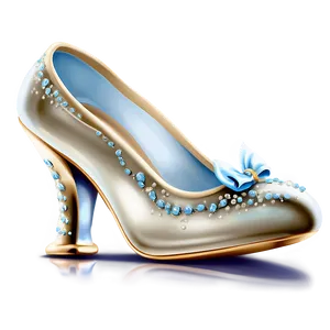 Glass Slipper With Ribbon Detail PNG 06132024