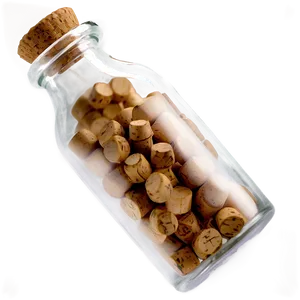 Glass Vial With Cork PNG 06122024