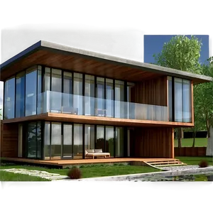 Glass-walled Modern House Designs Png 06202024 PNG image