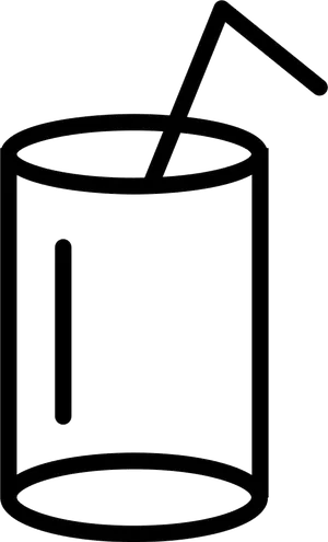 Glass With Straw Outline PNG image
