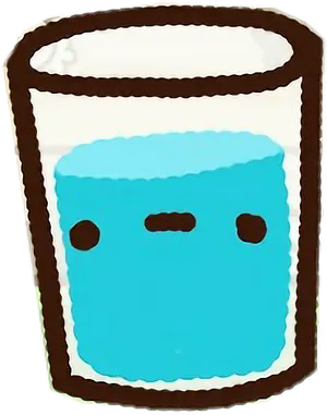 Glassof Water Cartoon Face PNG image