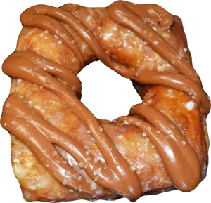 Glazed Doughnutwith Chocolate Drizzle PNG image
