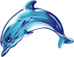 Gleaming Blue Dolphin Artwork PNG image