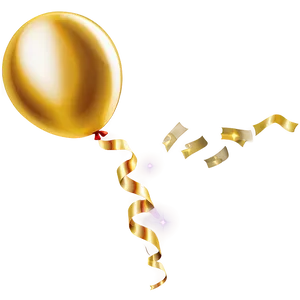 Gleaming Gold Balloon PNG Qxp