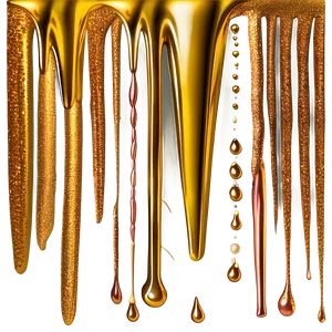 Gleaming Gold Glitter Drip PNG 2 PNG