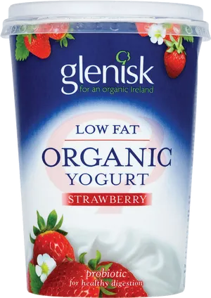 Glenisk Organic Strawberry Yogurt PNG image