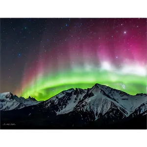 Glistening Aurora Over Peaks PNG Vkh24 PNG