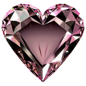 Glistening Pink Heart Diamond Design PNG Xju PNG