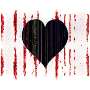 Glitch Black Broken Heart PNG 16 PNG