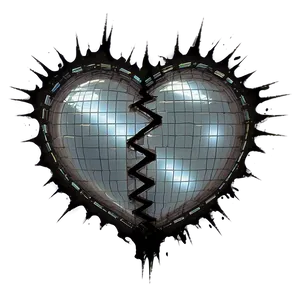 Glitch Black Broken Heart Png 62 PNG image