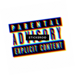 Glitched Parental Advisory Label PNG image