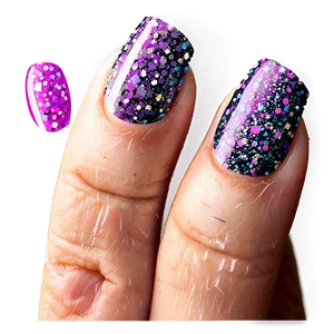 Glitter Acrylic Nails Looks PNG Yuu