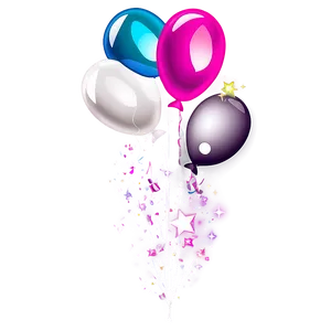 Glitter Balloons PNG Aic4