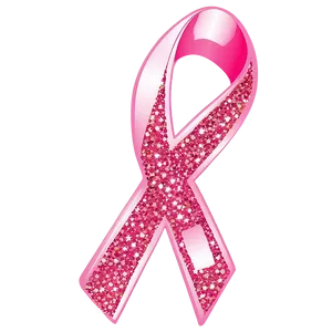 Glitter Breast Cancer Ribbon Png 05252024 PNG image