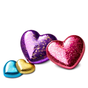 Glitter Candy Hearts PNG Tie95