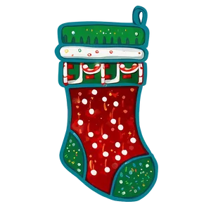 Glitter Christmas Stocking PNG 06132024