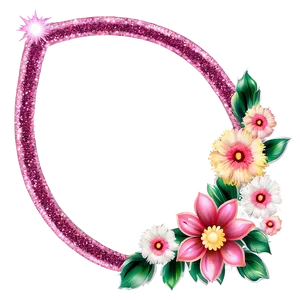 Glitter Flower Frame PNG Nit7 PNG