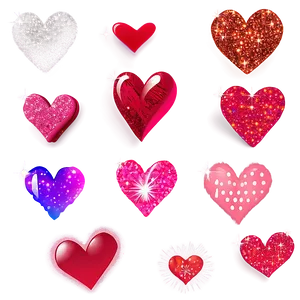 Glitter Heart Doodle PNG 06262024