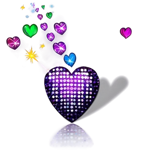 Glitter Heart Graphic PNG Pxd