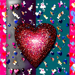 Glitter Heart Pattern PNG 19
