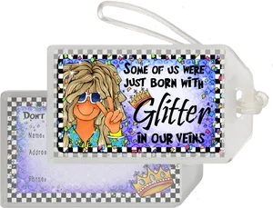 Glitter In Veins Luggage Tag PNG image