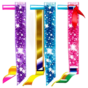 Glitter Line Ribbon PNG Uap
