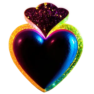 Glitter Neon Heart PNG Sgx