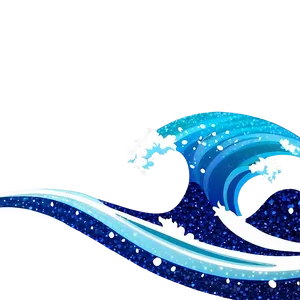 Glitter Ocean Wave PNG 93