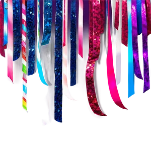 Glitter Party Streamers Png 06282024 PNG image