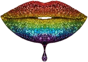 Glitter Rainbow Lips Art PNG image