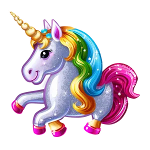 Glitter Unicorn Clipart Png 06262024 PNG image