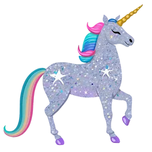 Glitter Unicorn Fantasy PNG 05032024
