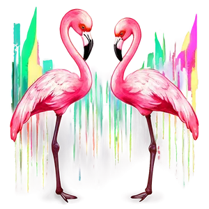 Glittering Flamingo Dance PNG Wox41