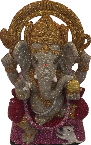Glittering Ganesh Statue PNG image