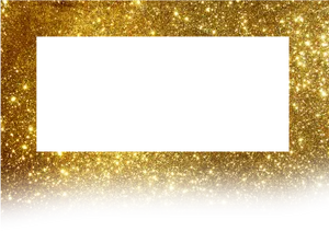 Glittering Gold Frameon Black Background PNG image