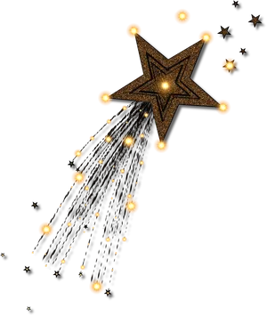 Glittering Golden Star Falling Sparkles PNG image