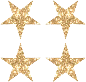 Glittering Golden Stars Pattern PNG image