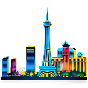 Glittering Las Vegas Skyline PNG 19